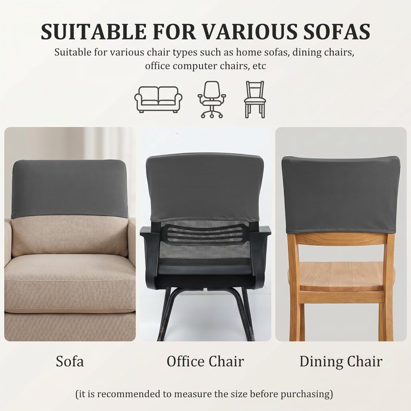 YUEKUNTJ 6Pcs Chair Back Covers, Dustproof Backrest Slipcover, 28×48cm Elastic