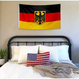 DANF Germany Eagle Flag 3x5 Ft Thick Polyester, Fade Resistant, Brass Grommets, Canvas Header German State Ensign Flags 3 X 5 Feet