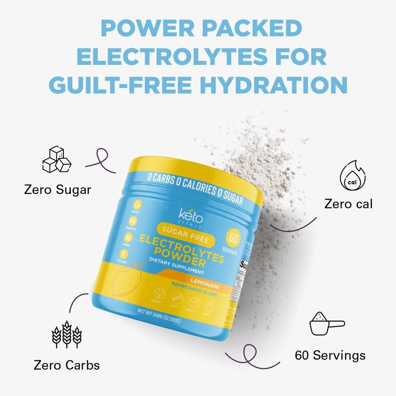 Keto Vitals Electrolytes Powder | Keto-Friendly Electrolytes with Potassium, Magnesium,
