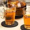 com-four® 12 x Felt Coasters, Round Table Protectors with Metal