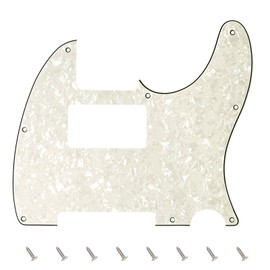 Banworks 4 Ply Tele HS/HH Pickguard 8-Hole Electric Guitar Pickguard Scratch Plate for USA/Mexican Fender Modern Style Standard Tele Telecaster JT/HB-04 Vintage White Pearl