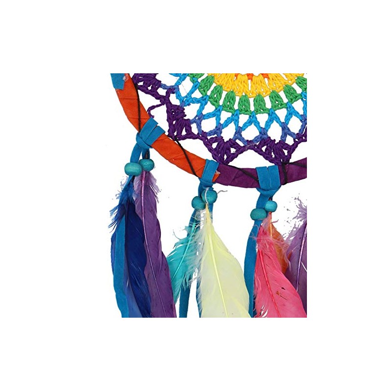 GURU SHOP Dream Catcher Rainbow with Crochet Net - Colourful