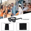 LJCZKA Rectangle Thick Frame Sunglasses for Women Men Retro 90s