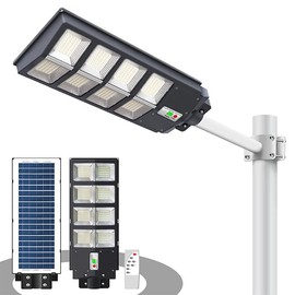 500W Solar Street Lights Outdoor, 360 LED 6000K LED Flood Outdoor Solar Powered with Motion Sensor and Dusk to Dawn,IP65 Waterproof for Parking Lot, Yard, Garden,Patio, Driveway