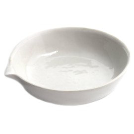 Evaporating Basin - 2.5" (65mm) Dia. Porcelain, Flat Bottom with Spout - Eisco Labs