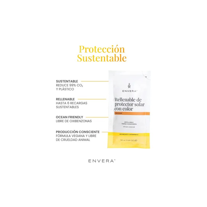 Envera Protector Solar Facial Color Medium + Rellenable