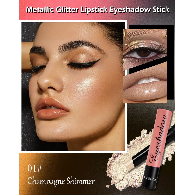Pintalabios Brillo Metálico, Barra De Labios Multifuncional