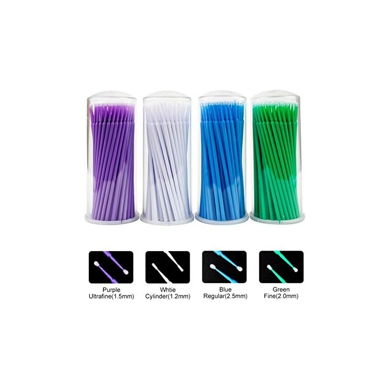 400 piezas desechables microcepillo pestañas pestañas micro cepillo aplicador de
