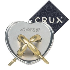 Hanayama and Crux Cast Amour Puzzle - Level 5 of 6 - Very Difficult - Includes Crux Sticker