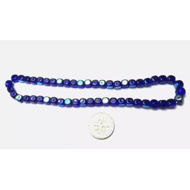 Czech 50 Pcs ~ 6mm CUBES ~ COBALT BLUE AB ~ FIRE POLISH ~ GLASS BEADS LOT