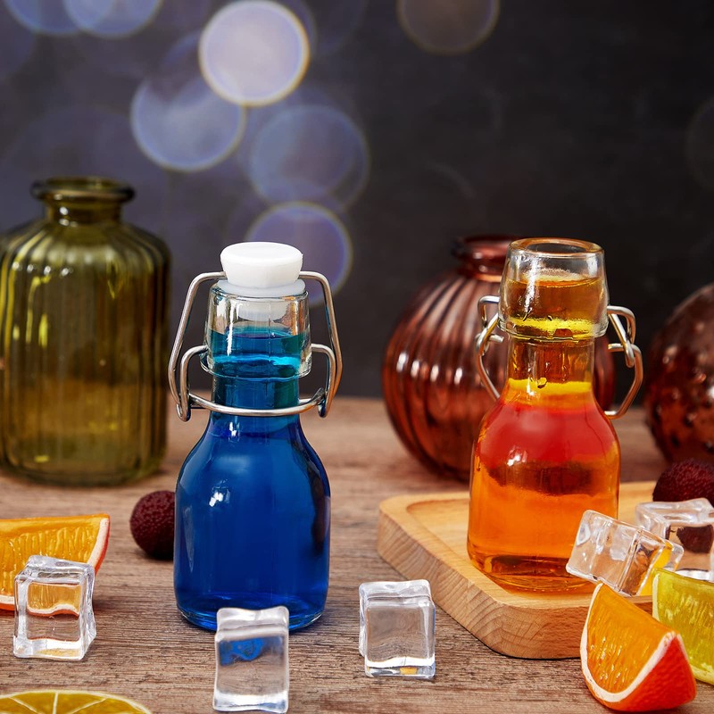 Tessco 24 Pcs Mini Swing Top Glass Bottles with Stoppers