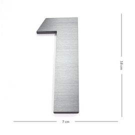 Numeros para casa delgados - 18cm 7inches - Aluminio Cepillado - Numeros Residenciales® (1)