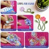 62 Pcs Glitter Transparent Flower Bookmarks Kit,DIY Dried Flower Bookmark