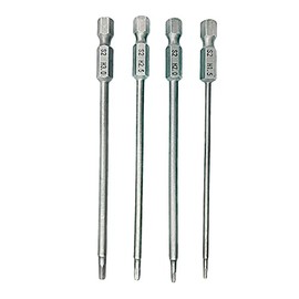 HOPLEX RC Hex Bit Set 1.5, 2.0, 2.5 & 3.0mm Hex Head Allen Wrench Drill Bit S2 Steel 1/4" Hex Shank 4.3" Long for Screwdrivers Bit Electric Screwgun/Power Drill RC Repair Working Tools