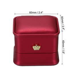 PATIKIL Velvet Ring Box, Pack of 2, Wedding Ring Box, Vintage Jewellery Holder for Engagement, Proposal, Ceremony, Anniversary, Style 4, Red