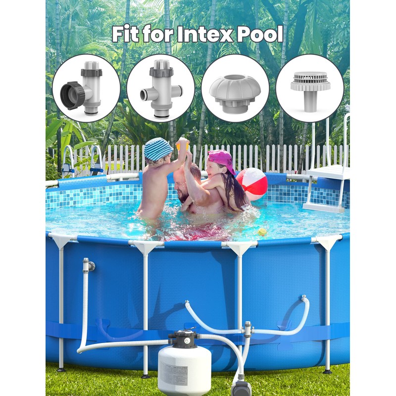 POOLHACKER Pool Filter Part Kit Set (Plunger Valve, Split Hose