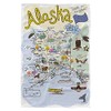 Fish Kiss® 16"x24" Alaska Map Dish Towel is of 100%
