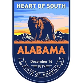 State Animal Alabama Day 4x5.5 inches Sticker Decal die Cut Vinyl - Made and Shipped in USA