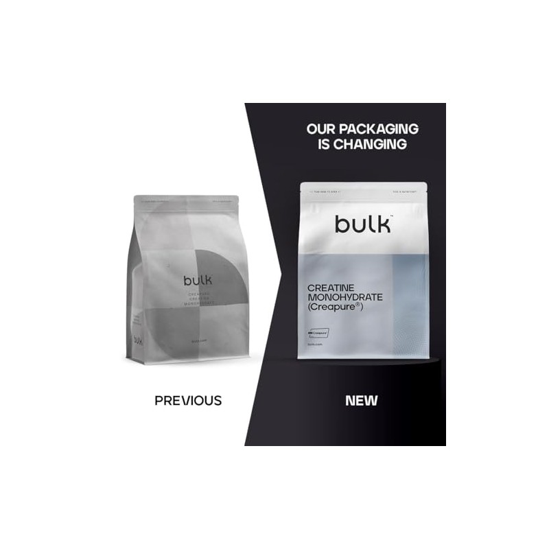 Bulk Creapure Creatine Monohydrate Powder, 500 g, 100 Servings, Packaging