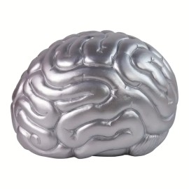 Brain-Themed Resin Crafts Bookend Hand-painted Artistic Decor Metallic Finish Modern-Style Holiday Gift Indoor Shelf OrnamentColor: Silver, Size: One Size