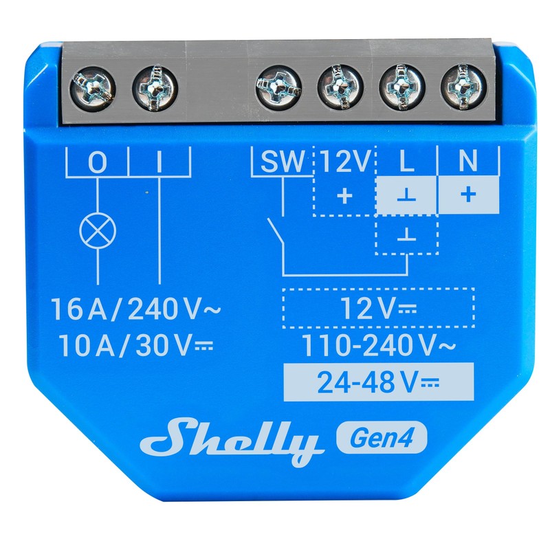 SHELLY 2 x 1 Gen4 16A Wireless Bluetooth Relay Blue