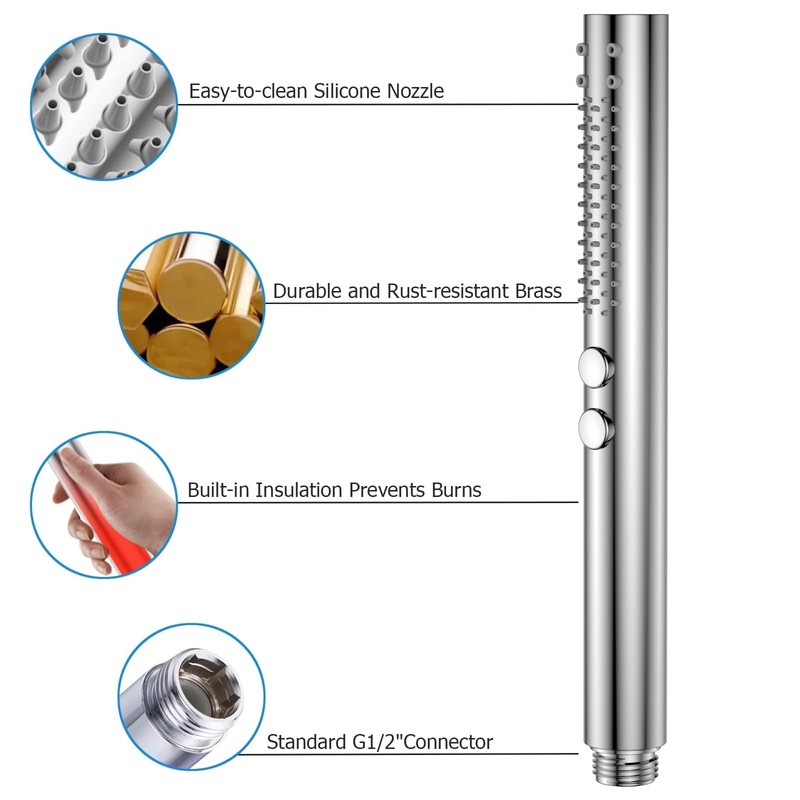 ACEFY Shower Head Water Saving Dual Function Mode Hand Shower