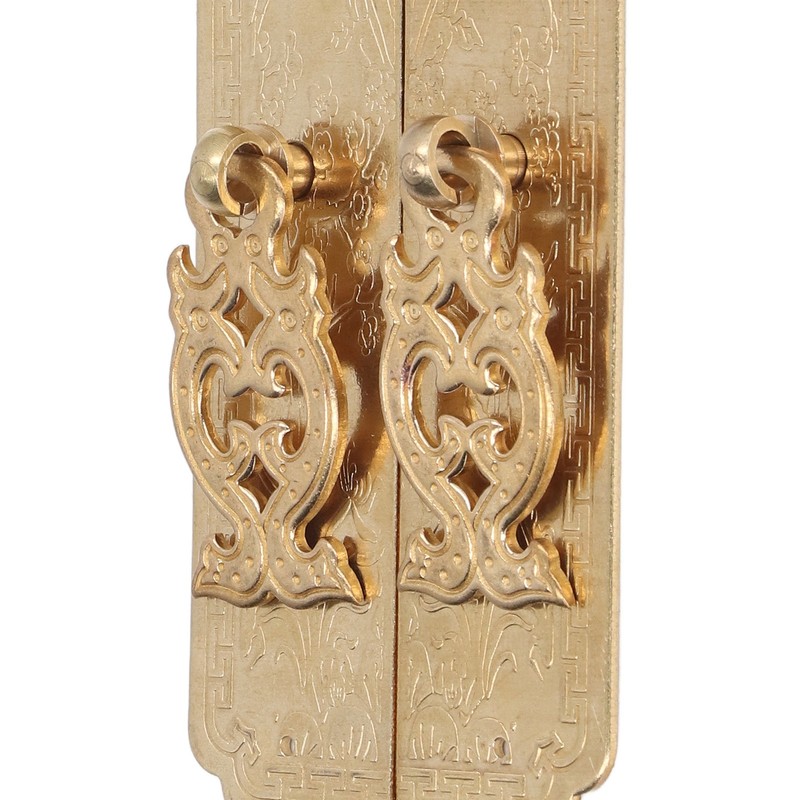 Cabinet Faceplate Brass Material Elegant Retro Botanical Pattern Decorative Chinese