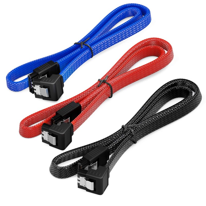 deleyCON 3 x 50 cm SATA 3 Nylon Cable Set
