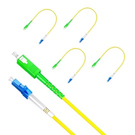 5Pcs 0.3 Meter Fiber Optic Patch Cord SC APC to LC UPC, Simplex Single Mode Fiber Cable Jumper OS2 G652D 9/125μm, 1310nm/1550nm LSZH 3.0mm