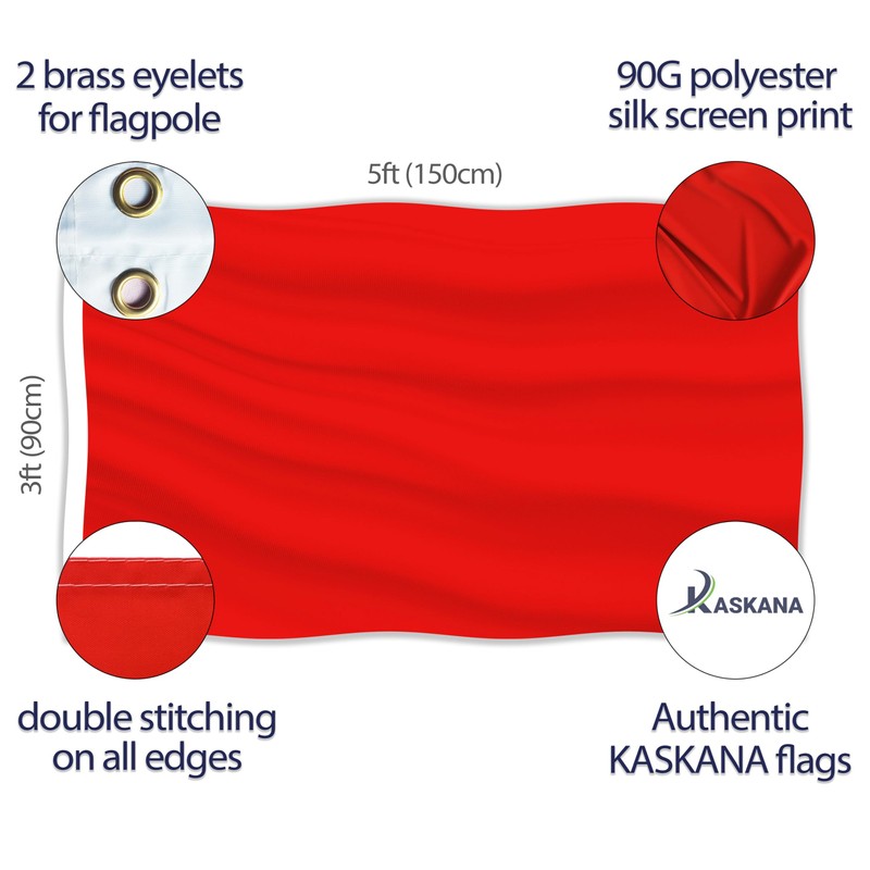 Plain Red Flag - Plain Red Flag - Double-Sided Print