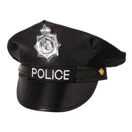 Boland 33011 Police Hat Black Officer Police Work Accessory Theme Party Carnival