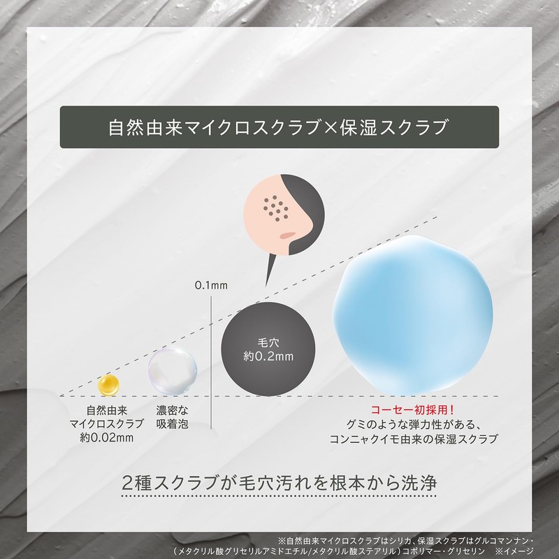 ONE BY KOSE Facial Cleanser, Pore Clear, Scrub Wash, 130g,