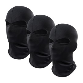 ATSNOSH Pack of 3 Balaclava for Men and Women, Motorcycle Mask, Balaclava with 2 Holes, Ski Mask, Winter Summer Face Mask, UV Protection, Thin, 3 Items