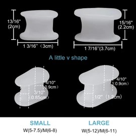 Povihome 10 Pack Toe Spacers Separators(1/2'' Thick), Bunion Corrector Gel Orthotics for Bunion, Overlapping Toes - L Size