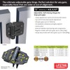 D&D Technologies TCAMA2 Multi-Adjust Regular Duty Gate Hinges, For Self
