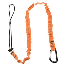 MECCANIXITY Retractable Tool Lanyard 3.6ft with Single Aluminum Buckle and Adjustable Loop End, Maximum Weight Limit 10KG / 22lb, Safety Fall Protection Tools Leash, Orange