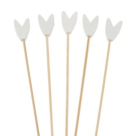 BambooMN Premium 3.9" Decorative White Tulip End Cocktail Fruit Sandwich Picks Skewers for Catered Events, Holiday's, Restaurants or Buffets Party Supplies, 1000 Pieces