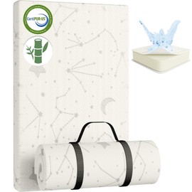 YENING Bamboo Pack and Play Mattress Pad Breathable 38x26 Waterproof Baby Mattress for Pack N Play Matress Topper Waterproof with Strap