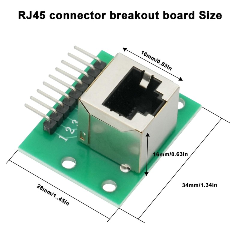 AYWHP RJ45 Connector Breakout Board 8 Pin Headers Network Port