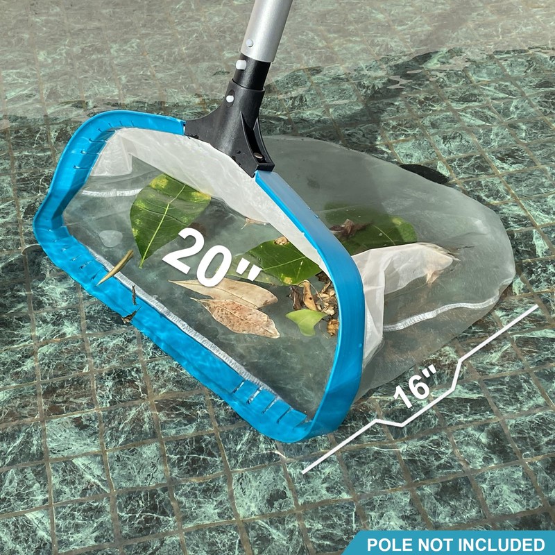 POOLWHALE Pool Net - Professional 20" Swimming Pool Leaf Skimmer