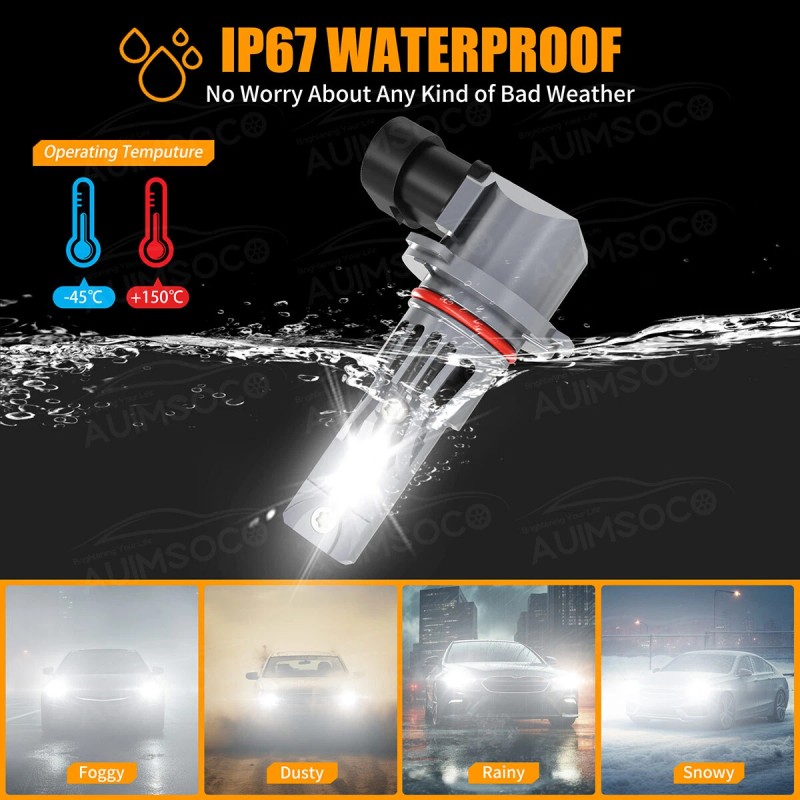 AUIMSOCO For Dodge Challenger 2015-2022 LED Headlight Bulbs Hi/Lo Beam+Fog