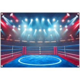 Luminora 7x5ft Boxing Ring Backdrop Boxing Match Stage Spotlights Background Men Fighting Decoration Stadium Gym Birthday Baby Shower Photo Banner Props