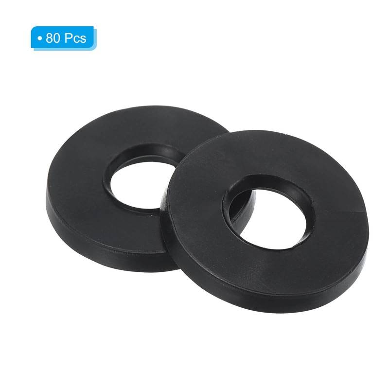 PATIKIL M6 Rubber Flat Washers 80 Pack 5 mm ID