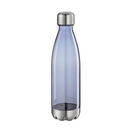 cilio Elegant Blue Transparent Drinking Bottle, 700 ml, Tritan/Stainless Steel Satined, BPA-Free, Suitable for Carbonated Drinks, Break- and Leak-Proof, with Screw Cap, Drinks up to 50 °C