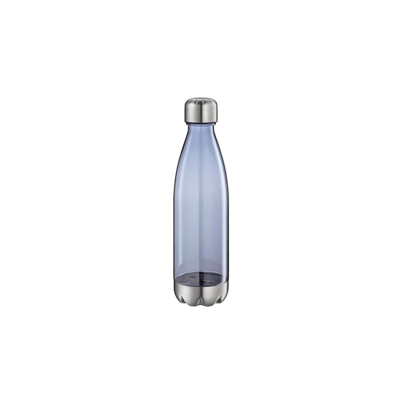 cilio Elegant Blue Transparent Drinking Bottle, 700 ml, Tritan/Stainless Steel