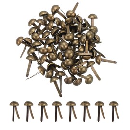 PATIKIL 120pcs 8mm x 17mm Metal Paper Fasteners File Fasteners for DIY Accessories Leathercraft, Decoration, Documents, Albums, Organization, Secure, Bronze