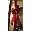 Door Bows Red, Red Satin Deluxe Padded Christmas Decoration with