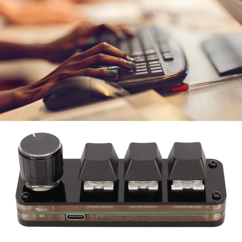 Mini 3 Key Keypad with Knob Custom Programming Hot Swappable