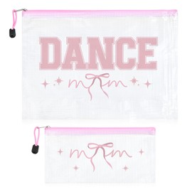 2 Pcs Dance Bag Dance Makeup Bag Girls Gifts Zipper Pouch Makeup Case Stuff Accessories Bags Bulk Portable Toiletry Bag Dance Competition