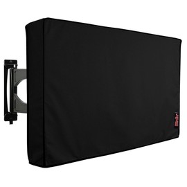 iBirdie Outdoor TV Cover 70 to 75 inch Weatherproof, Cover Size 68''L x 42''H, Waterproof for Outside Flat Screen 70 to 75 inch TV, Black, 600D Thick Fabric Screen Protector with Bottom